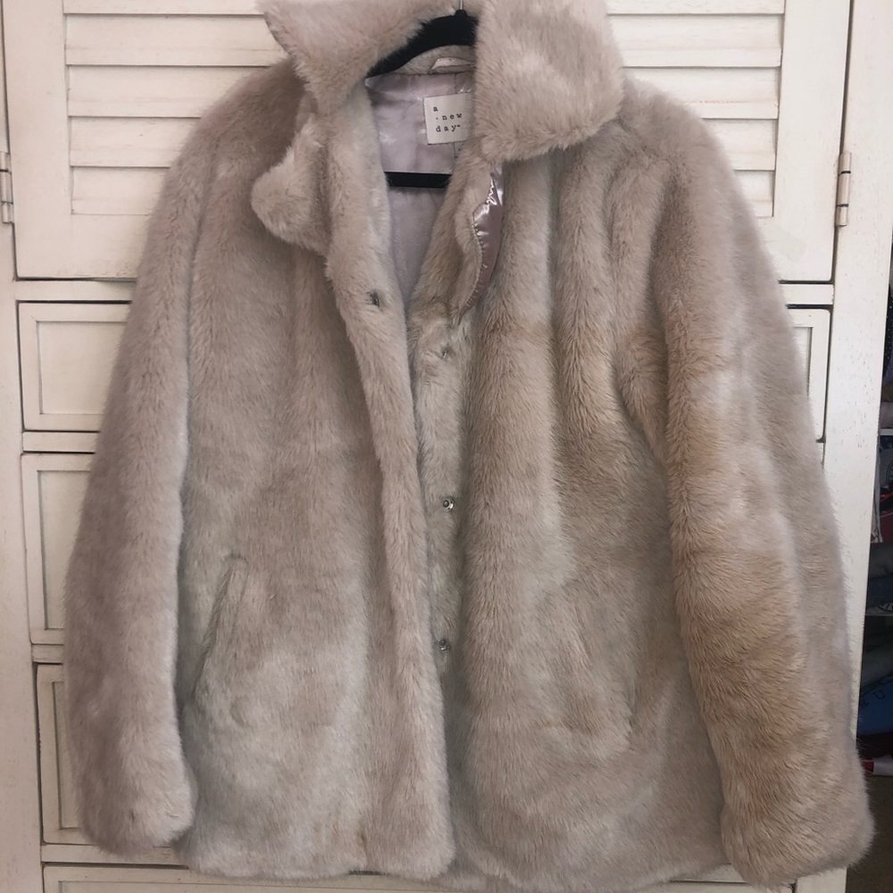 A New Day Fur Coat Beige